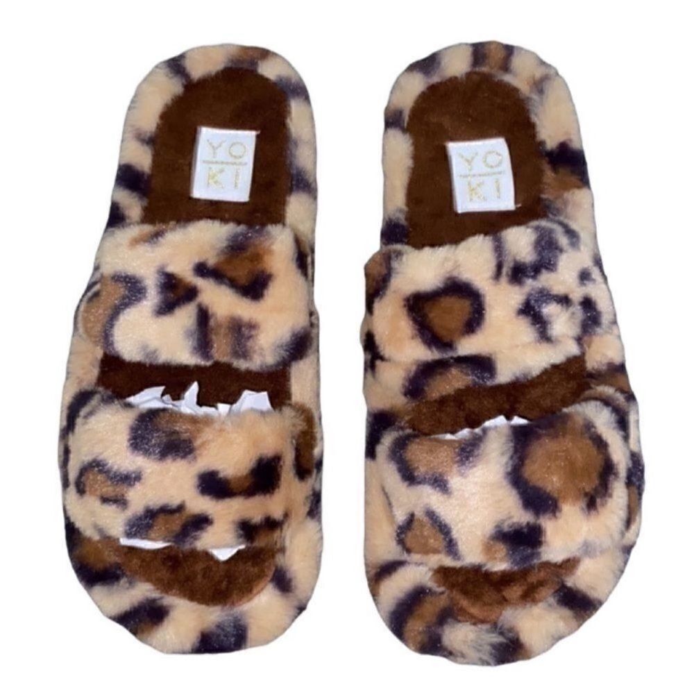 Yoki Brown Tan Leopard Print Sandals(Size 10)